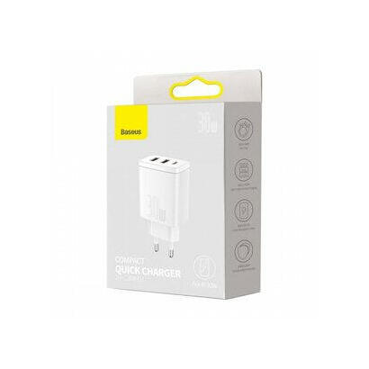 baseus-compact-quick-charger-30w-blanco-cargador-de-pared-2xusb-a-1xusb-c