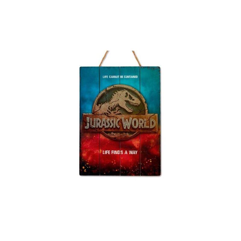 cartel-de-madera-woodart-logo-jurassic-world-park-ingles