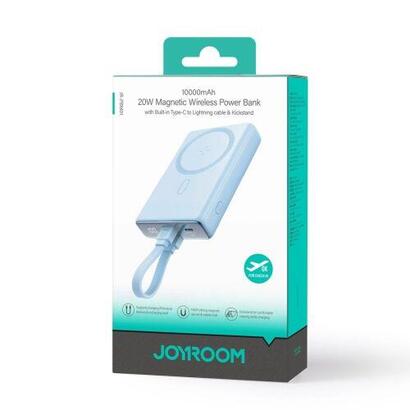 joyroom-power-bank-magnetic-wireless-charging-magsafe-15w-clightning-pd-20w-10000-mah-with-type-c-lightning-cable-blue-jr-pbm01