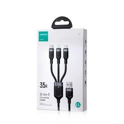 kabel-3-w-1-joyroom-multi-use-series-s-1t3018a18-lightning-usb-c-micro-usb-30-cm-negro