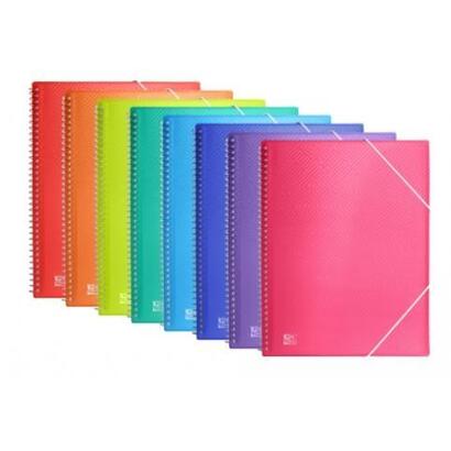 pack-de-10-unidades-oxford-carpeta-con-20-fundas-cristal-espiral-con-gomas-urban-pp-colores-surtidos-a4