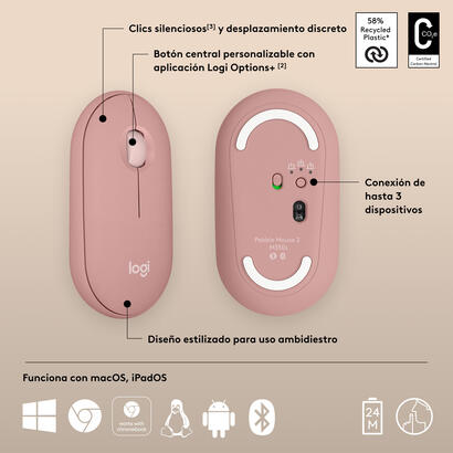 raton-logitech-pebble-2-m350s-wireless-bluetooth-rosa-910-007014
