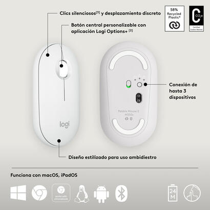 raton-logitech-pebble-2-m350s-wireless-bluetooth-blanco-910-007013