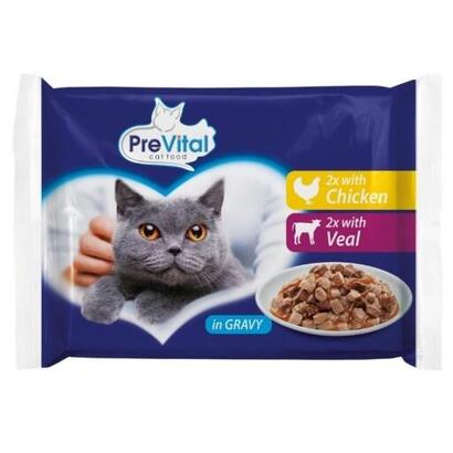 comida-humeda-para-gatos-prevital-chicken-and-veal-in-gravy-4-x-100g