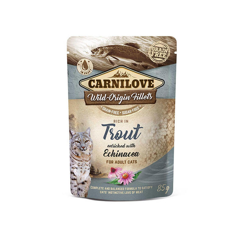 carnilove-cat-pouch-comida-humeda-para-gatos-trucha-equinacea-85-g carnilove-cat-pouch-comida-humeda-para-gatos-trucha-equinacea-85-g