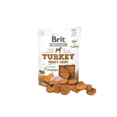 golosina-para-cachorros-brit-jerky-turkey-meaty-coins-pavo-80-g