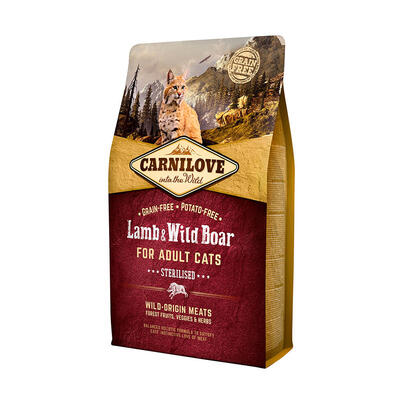 comida-seca-para-gatos-carnilove-lamb-wild-boar-sterilised-6kg