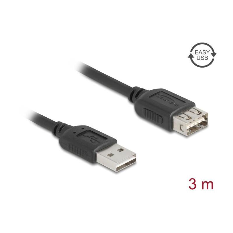 delock-usb-20-verlngerungscable-easy-usb-typ-a-stecker-zu-typ-a-buchse-3-m