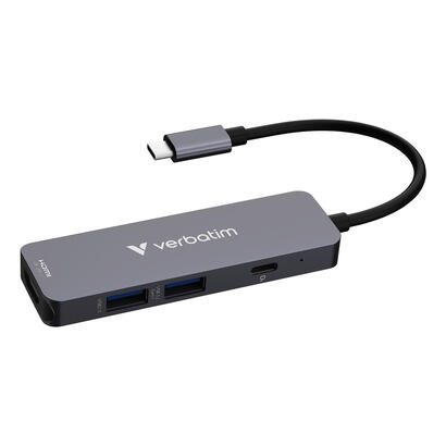 verbatim-32155-hub-de-interfaz-usb-32-gen-1-31-gen-1-type-c-5000-mbits-gris