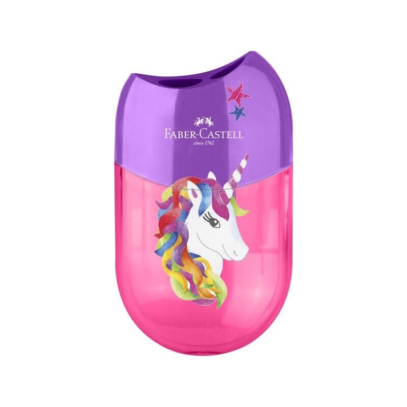 faber-castell-unicornio-sacapuntas-de-2-orificios-con-deposito-diseno-atractivo-de-unicornio-rosavioleta