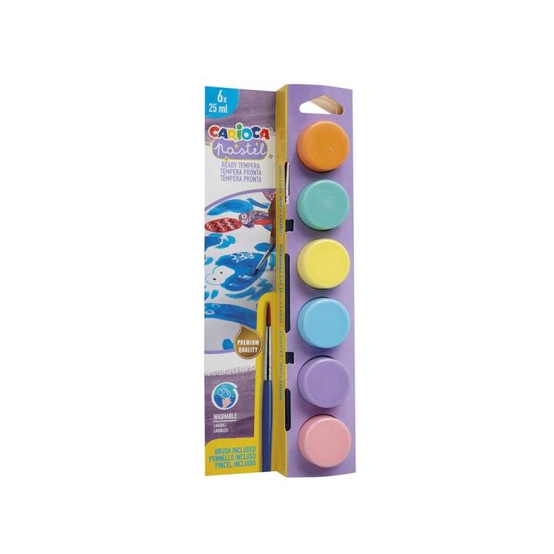 carioca-pastel-pack-de-6-temperas-en-botes-de-25ml-pincel-superlavables-mezclables-colores-pastel-surtidos