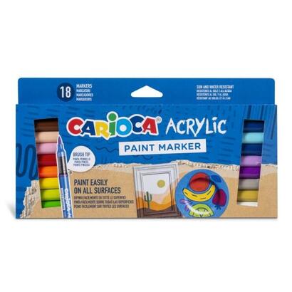 carioca-acrylic-pack-de-18-marcadores-de-pintura-acrilica-punta-pincel-tinta-a-base-de-agua-alta-cobertura-