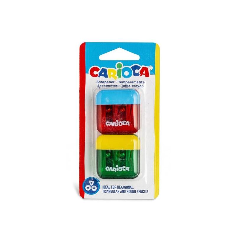 carioca-pack-de-2-minisacapuntas-de-2-orificios-con-deposito-tapon-de-seguridad-en-la-cuchilla-colores-aleatorios