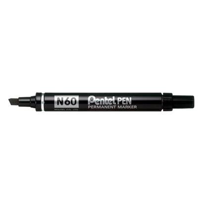pack-de-12-unidades-pentel-pen-n60-rotulador-permanente-punta-biselada-resistente-y-duradera-resistente-a-agua-y