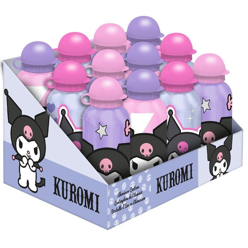 pack-de-12-unidades-cantimplora-aluminio-kuromi-hello-kitty-500ml-surtido
