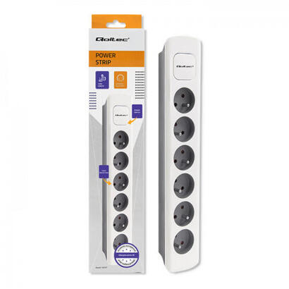 qoltec-50297-power-strip-6-sockets-18m-blanco-grey