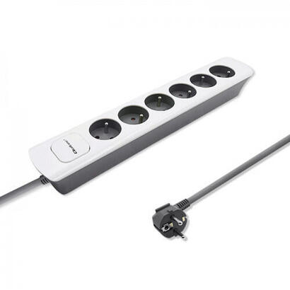 qoltec-50297-power-strip-6-sockets-18m-blanco-grey