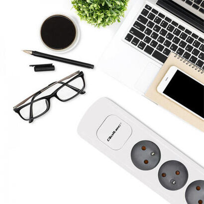 qoltec-50297-power-strip-6-sockets-18m-blanco-grey