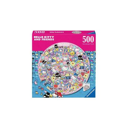 puzzle-redondo-ravensburger-hello-kitty-y-sus-amigos-500-piezas-12001391