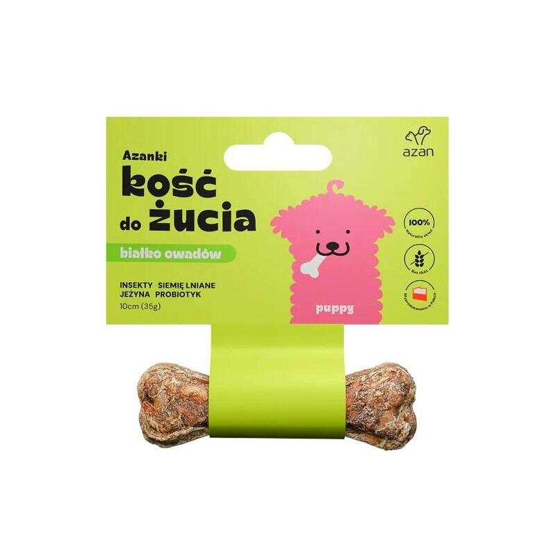 premio-para-perros-azanki-hueso-con-insectos-y-probiotico-puppy-10-cm