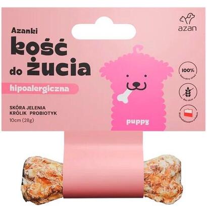 golosina-para-perros-azanki-hueso-hipoalergenico-de-piel-de-ciervo-con-conejo-y-probiotico-puppy-10-cm