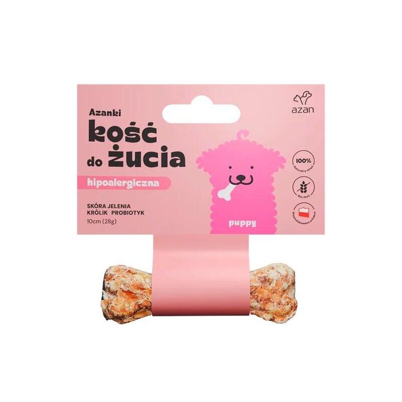 golosina-para-perros-azanki-hueso-hipoalergenico-de-piel-de-ciervo-con-conejo-y-probiotico-puppy-10-cm