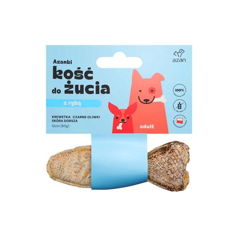 premio-para-perros-azanki-hueso-con-gambas-y-aceitunas-negras-en-piel-de-bacalao-con-forma-de-pez-12-cm