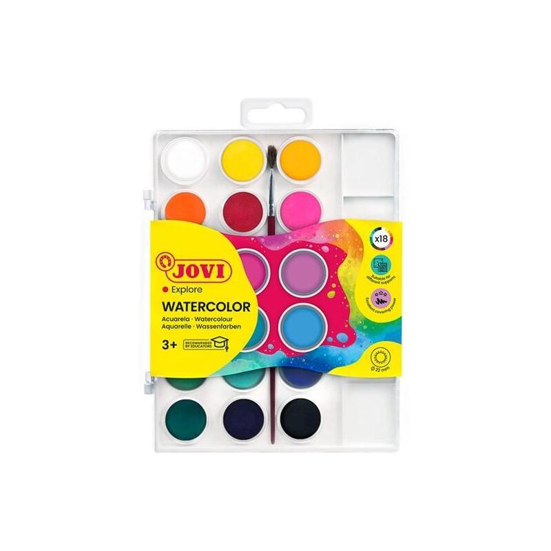 pack-de-6-unidades-jovi-acuarelas-en-pastillas-22mm-con-pincel-colores-surtidos-estuche-18-ud
