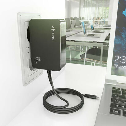 aisens-cargador-gan-100w-pd30-1xusb-c-18m-negro