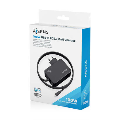 aisens-cargador-gan-100w-pd30-1xusb-c-18m-negro
