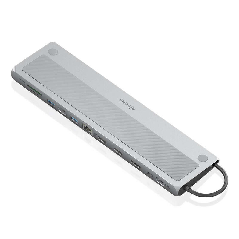 aisens-usb-c-dock-12-en-1-usb-c-a-2xhdmi-1xdisplayport-1xrj45-3xusb-a-1xusb-c-1xusb-c-pd-1xsd-1xmicro-sd-1xaudio-gris-30cm