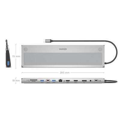 aisens-usb-c-dock-12-en-1-usb-c-a-2xhdmi-1xdisplayport-1xrj45-3xusb-a-1xusb-c-1xusb-c-pd-1xsd-1xmicro-sd-1xaudio-gris-30cm