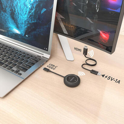 aisens-usb-c-a-hdmi-inalambrico-1080p-30m-negro