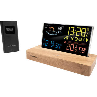 thomson-ct610-estacion-meteorologica-reloj-despertador-maderanegro