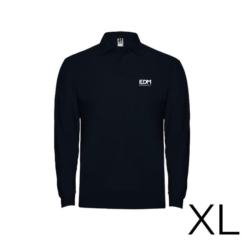 merchandising-polo-negro-manga-larga-talla-xl-65-poliester-35algodon-edm