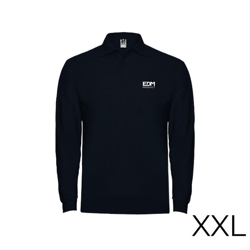 merchandising-polo-negro-manga-larga-talla-xxl-65-poliester-35-algodon-edm