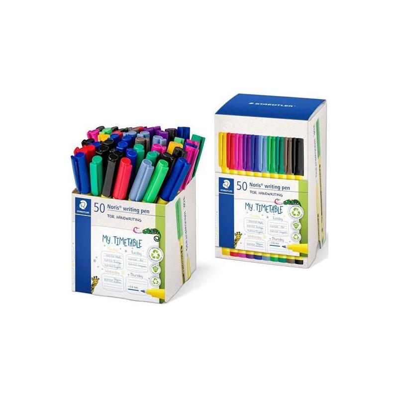 staedtler-rotuladores-noris-writing-pen-307-punta-fina-csurtidos-caja-expositora-50-ud