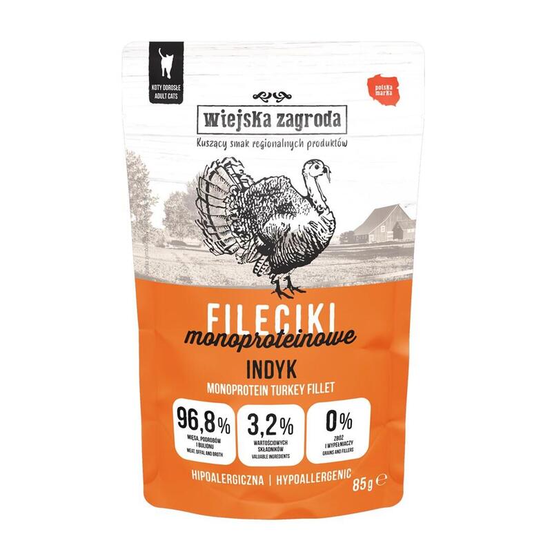 comida-humeda-para-gatos-wiejska-zagroda-filetes-monoproteicos-de-pavo-85-g