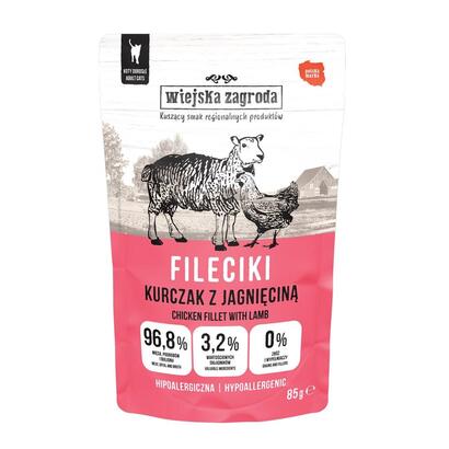 comida-humeda-para-gatos-wiejska-zagroda-filetes-de-pollo-con-cordero-85g