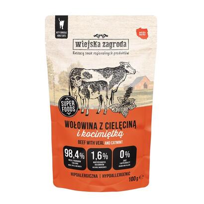 comida-humeda-para-gatos-wiejska-zagroda-ternera-con-carne-de-ternera-y-hierba-gatera-100g
