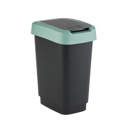 cubo-de-basura-papelera-rotho-twist-25l-negroverde-oscuro
