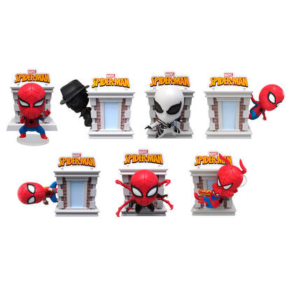 pack-de-12-unidades-figura-sorpresa-tower-hero-box-spiderman-marvel-surtido
