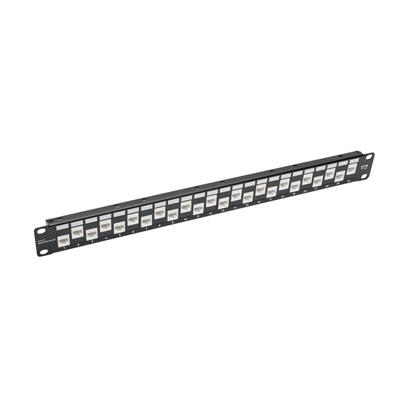 eaton-tripp-lite-24-port-1u-rack-mount-cat6acat6cat5e-offset-feed-through-patch-panel-with-cable-management-bar-rj45-ethernet-ta