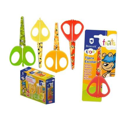 tijera-pack-de-12-unidades-bismark-kids-fruits-escolar-13cm-hojas-y-mangos-decorados-con-frutas-mangos-en-plastico