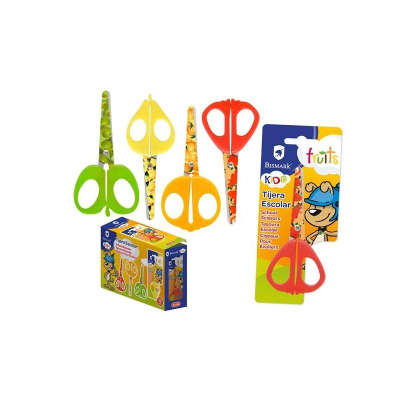 tijera-pack-de-12-unidades-bismark-kids-fruits-escolar-13cm-hojas-y-mangos-decorados-con-frutas-mangos-en-plastico