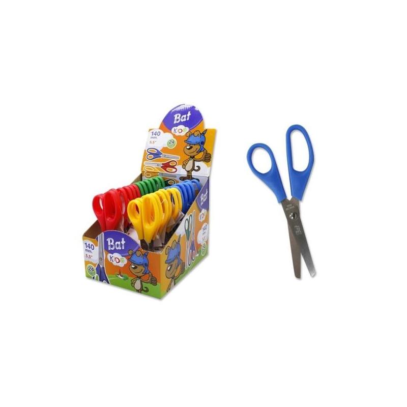 pack-de-24-unidades-bismark-bat-tijeras-escolares-13cm-punta-redonda-colores-surtidos