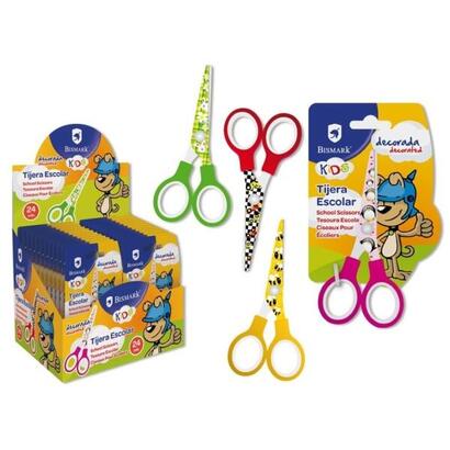 pack-de-24-unidades-bismark-kids-deco-tijera-escolar-13cm-acero-de-aleacion-extra-hojas-decoradas-mangos-en