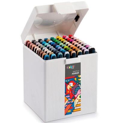 carioca-plus-sketch-marker-doble-punta-cincelpincel-colores-surtidos-caja-premium-80-ud