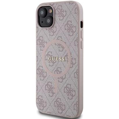 guess-4g-collection-leather-metal-logo-magsafe-etui-iphone-15-plus-14-plus-rozowy
