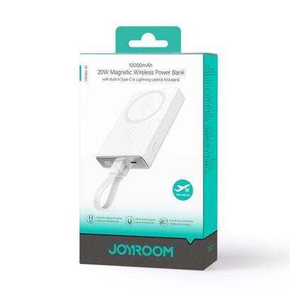joyroom-power-bank-magnetic-wireless-charging-magsafe-15w-clightning-pd-20w-10000-mah-with-type-c-lightning-cable-white-jr-pbm01